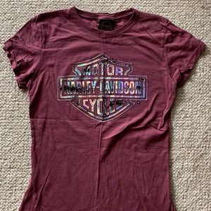 Women's Harley Davidson Graphic SS T-Shirt, Purple